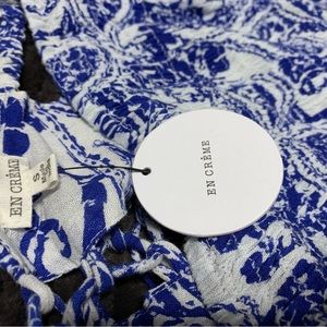 En Crème – Blue & White Tube Style Dress – Size Small - *NWT*